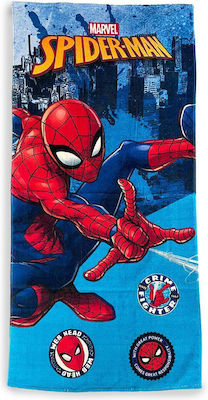 Πετσέτα Θαλάσσης Quick Dry Marvel Spider-man 96 70x140 Digital Print Sky Blue 100% Microfiber