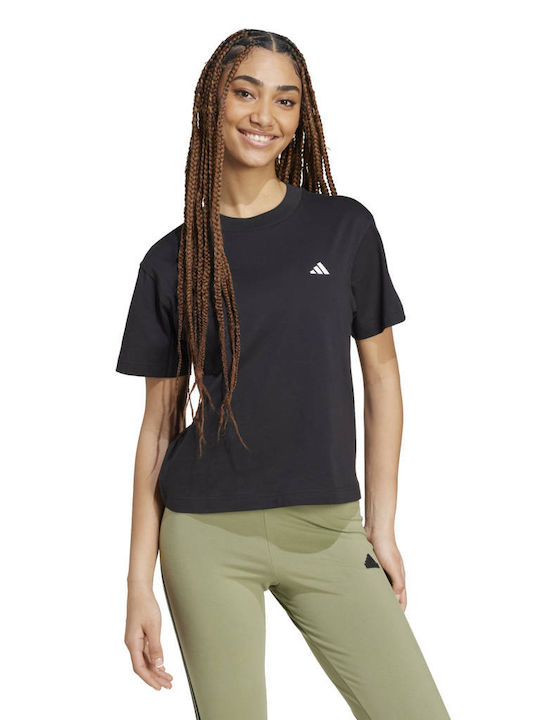 Adidas Logo Damen Sportlich T-shirt Black