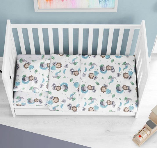 Fășă pentru pernă de bebeluș Bebe Lion 534 35x45 verde din bumbac 100%