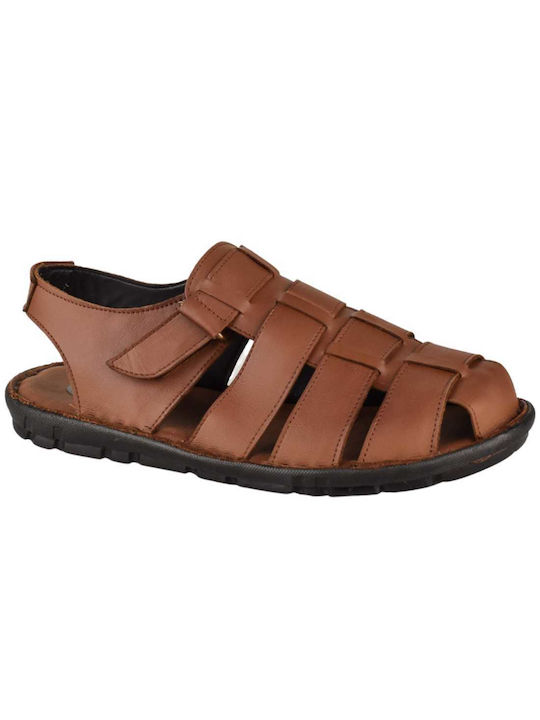 Yfantidis Leder Herrensandalen in Braun Farbe