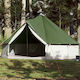vidaXL Σκηνή Camping Teepee Πράσινη για 12 Άτομα 600x600x350εκ.