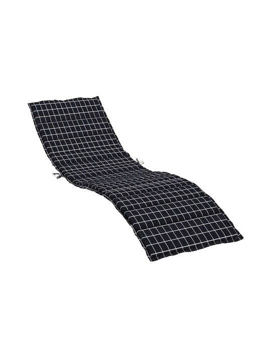 vidaXL Waterproof Sun Lounger Cushion Black 70x...