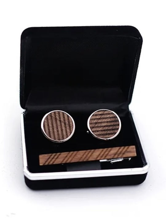 Legend Accessories Мансети от Дървο в Кафяв Цвят