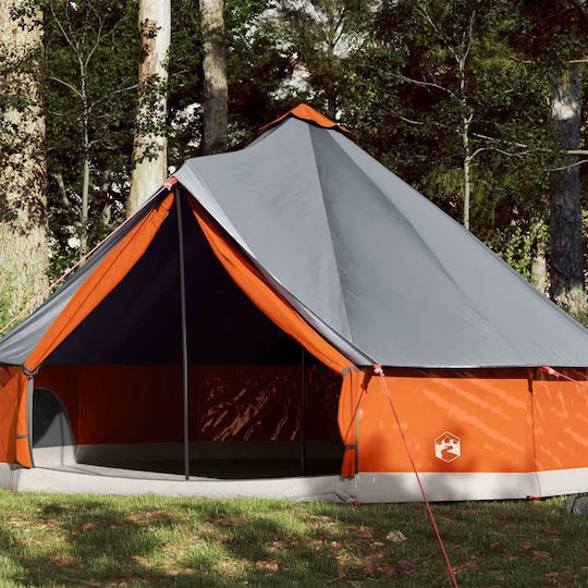 vidaXL Σκηνή Camping Teepee Πορτοκαλί για 12 Άτομα 600x600x350εκ.