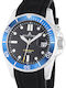 Jacques Lemans Hybromatic Ανδρικό Ρολόι 41mm Μπαταρίας με Μαύρο Καουτσούκ Λουράκι