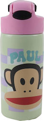 Sticla de apa cu pai din otel inoxidabil Paul Frank 500ml