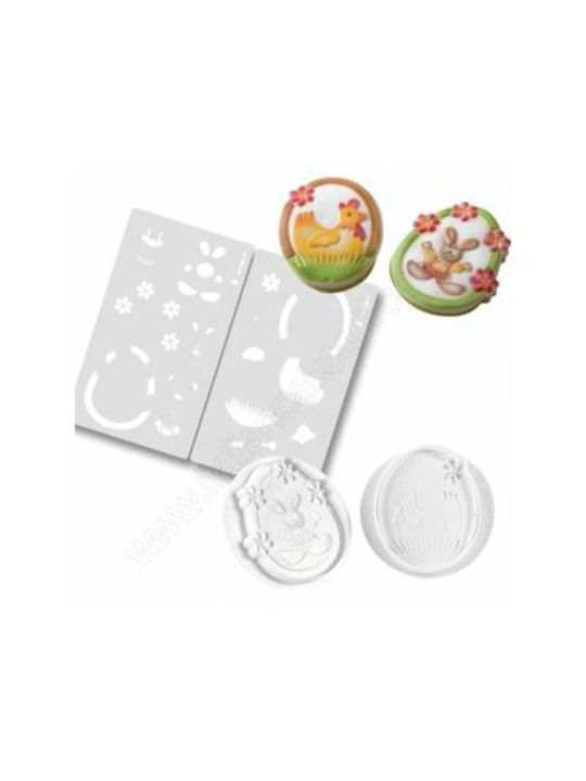 Pastry Stencil Cookie Cutter & Stencil Biscuit Design Chick Bunny 6cm