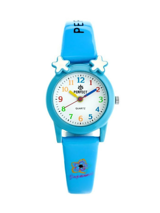 Perfect Kinder Analoguhr mit Kautschuk/Plastik Armband Blau