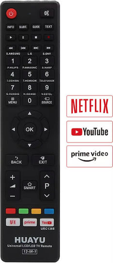 Universal Τηλεχειριστήριο για Τηλεοράσεις , Samsung , LG , Sony , Philips , Panasonic , Sharp , Toshiba , Thomson , Telefunken , Hisense , Grundig και Vestel 6972401114065