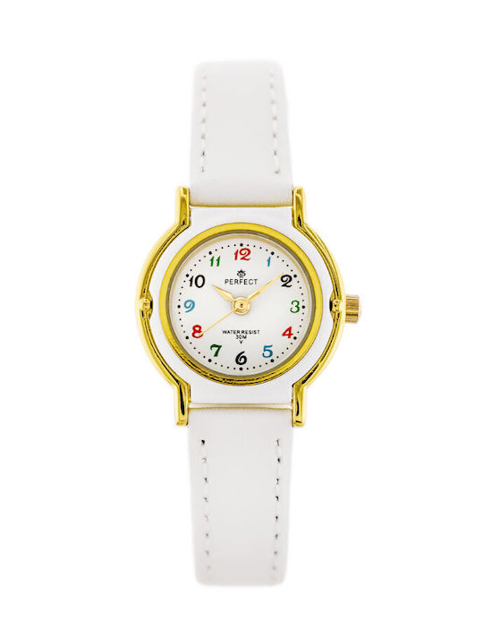 Perfect Kids Analog Watch with Rubber/Plastic Strap White