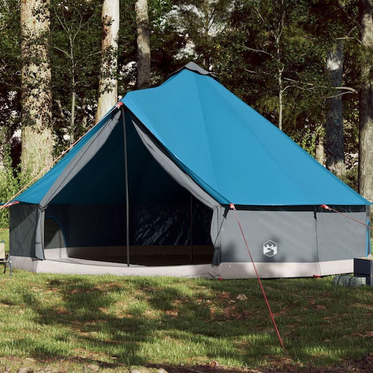 vidaXL Σκηνή Camping Teepee Μπλε για 12 Άτομα 600x600x350εκ.