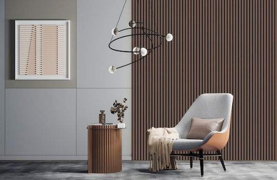 Panouri Decorative 3D Din MDF Walnut Maro 60x60cm 4 Bucăți
