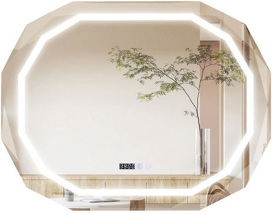 Costway Καθρέπτης Μπάνιου Led 91.5x71cm Ασημί