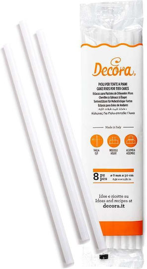 Decora Στηρίγματα Πολυόροφες Τούρτες Sticks για Pop Cake Πλαστικά 8x3cm 8τμχ
