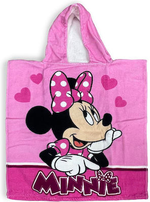 Poncho de plajă Disney Home Minnie uscare rapidă 202 50x100 roz 100% microfibră pentru copii