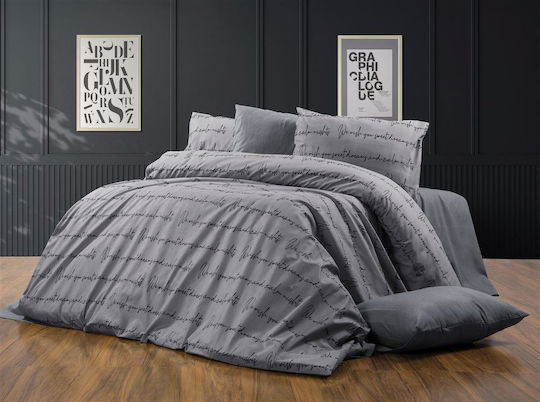 Dimcol Sheet Sets Queen 220x240cm. Arisvi 472 Grey 4pcs