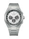 Citizen Ανδρικό Ρολόι 43mm Χρονογράφος Μπαταρίας με Ασημί Μεταλλικό Μπρασελέ