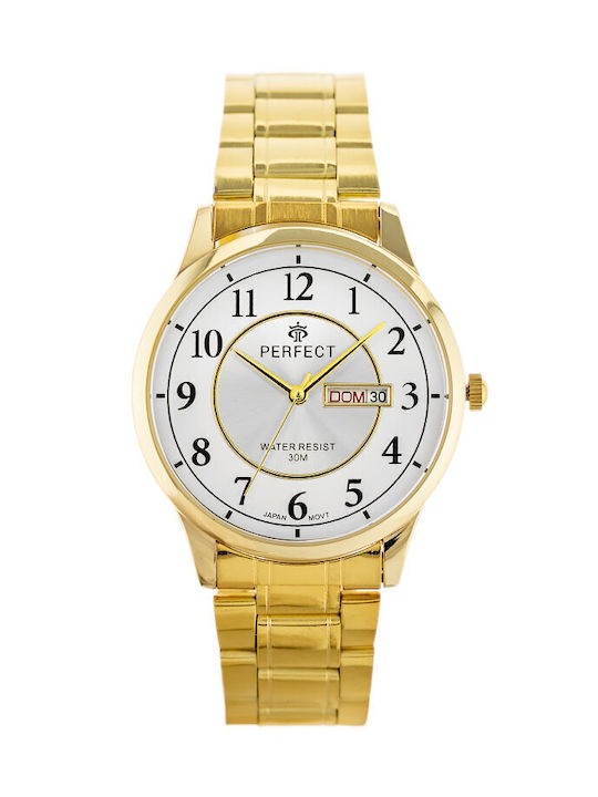 Perfect Uhr Batterie mit Gold Metallarmband