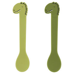 Trixie Baby Set with Spoons Mr Dino made of Silicone Green 2pcs