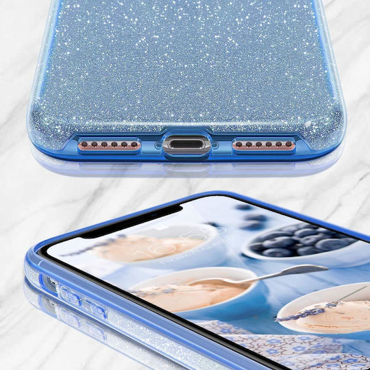 Shine Glitter Back Cover Πλαστικό Γαλάζιο (Galaxy A41)