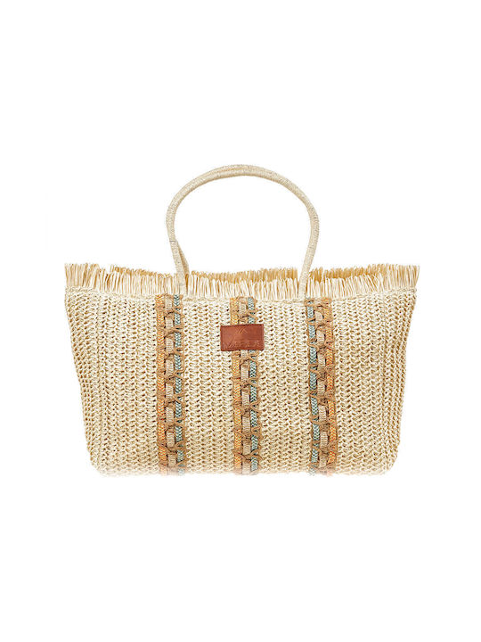 Verde Straw Beach Bag Beige