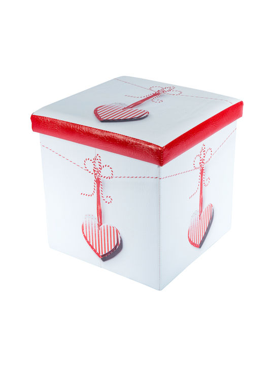 Hocker Für die Küche Mit Stauraum Leder Multicolor 38x38x37.5cm