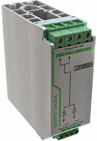 Phoenix Contact 12-24V DC 2x20A 1x40A Din Rail Diode Module