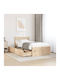 Bed Single Made of Solid Wood Brown with Slats for Mattress 75x190cm