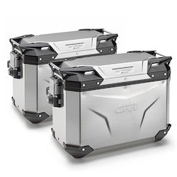 Givi Trekker Outback Monokey Πλαϊνή Βαλίτσα Μοτοσυκλέτας 48lt σε Ασημί Χρώμα