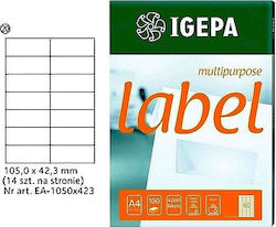 Igepa Selbstklebende A4-Etiketten 105x42.3mm Igepa Selbstklebende A4-Etiketten 105x42.3mm