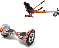 Smart Balance Wheel Off-road Hiphop Orange Hoverboard και 10km Αυτονομία σε Πορτοκαλί Χρώμα με Κάθισμα