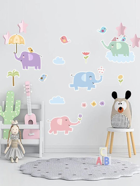 Babyloon Детска стикерна за стена Стена Colourful Elephants
