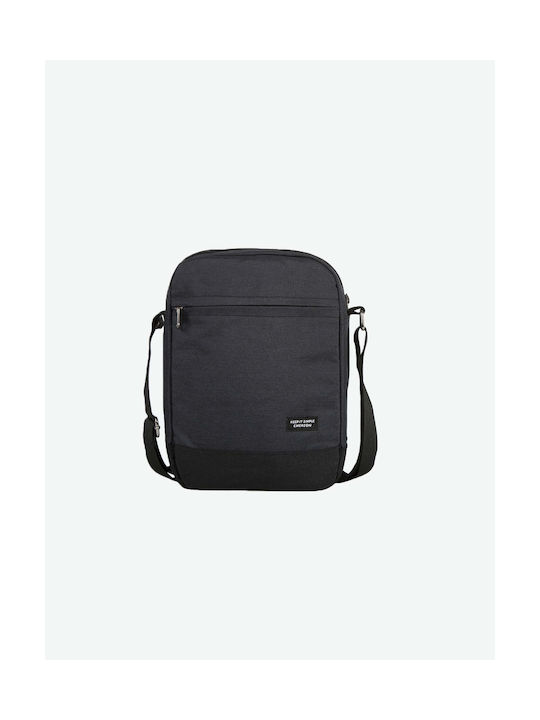 Emerson Fabric Shoulder / Crossbody Bag with Zipper, Internal Compartments & Adjustable Strap Ebony Black