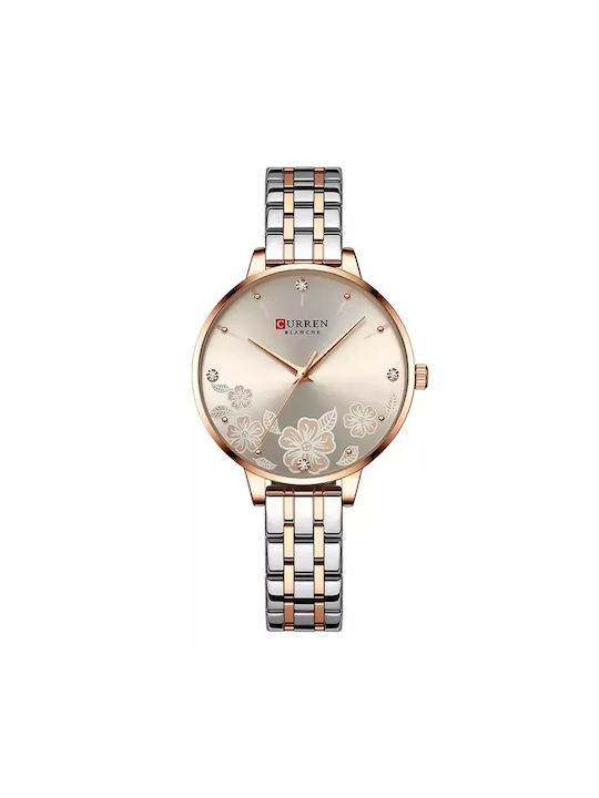 Curren 9068 Watch with Metal Bracelet Rose Gold / Silver