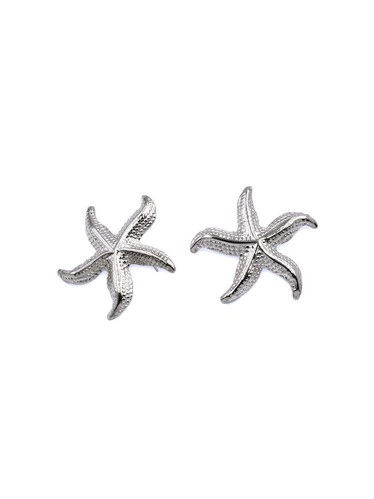 Stud Earrings Awear Starfish Silver