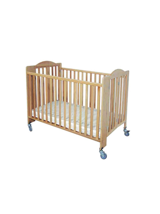 Evinoks Brown Baby Crib with Mattress
