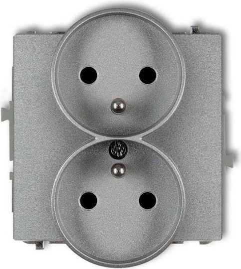 Karlik Power Socket Silver 1pcs