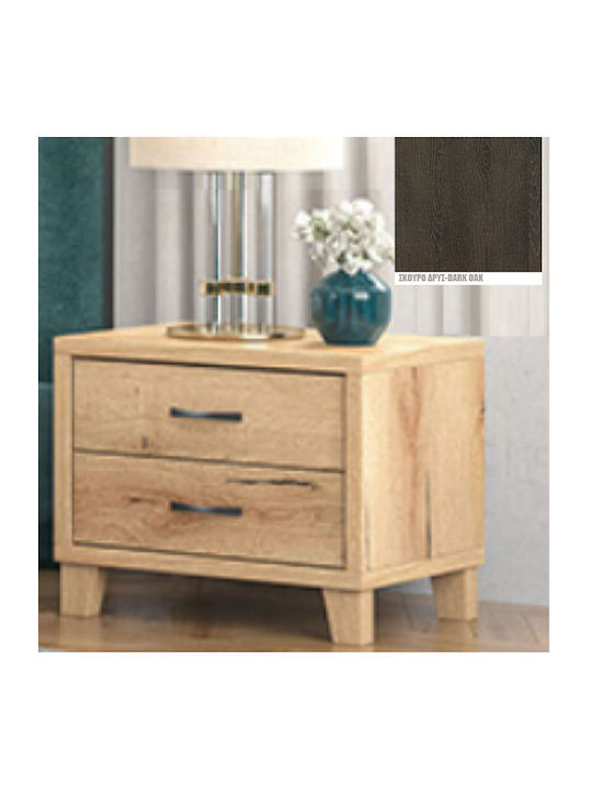 Nachttisch Νο 5 Dark Oak-Dark Oak 54x44.5x48cm