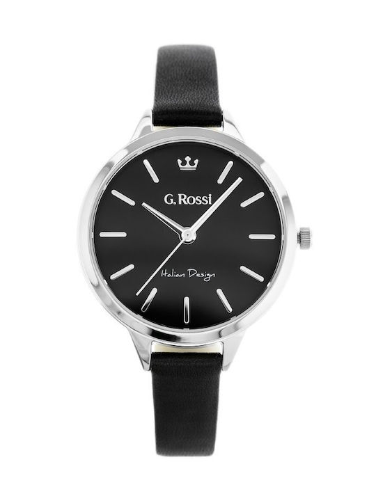 G.Rossi Watch with Black Leather Strap