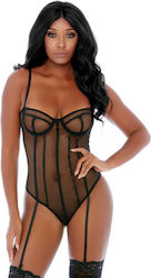 Forplay Forplay Caged In Love Just Teddy Bodysuit Black