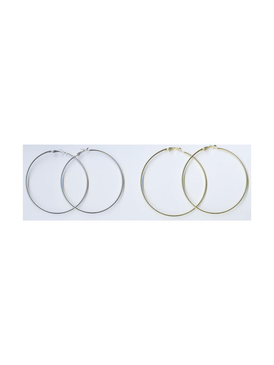 Metallic Hoop Earrings 8.5cm Gold