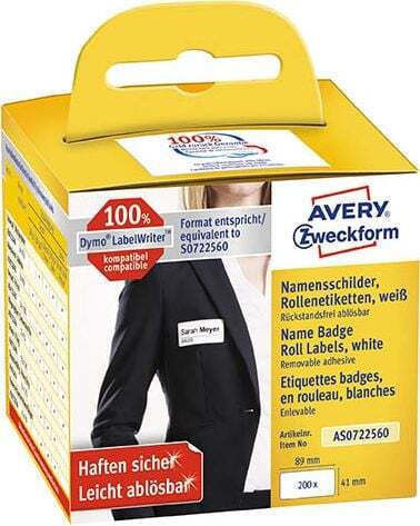 Avery 1τμχ Αυτοκόλλητες Ετικέτες σε Λευκό Χρώμα 41x89mm