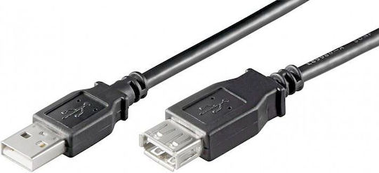 Techly USB 2.0 Кабел USB-A мъжки - USB-A женски Черен 0.3м 686221