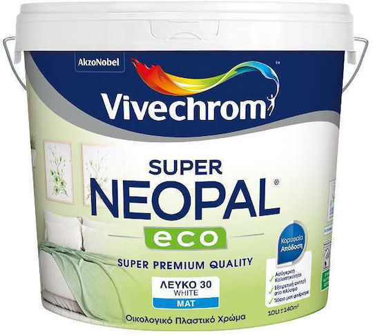 Vivechrom Super Neopal Πλαστικό Χρώμα Οικολογικό για Εσωτερική Χρήση Λευκό 750ml