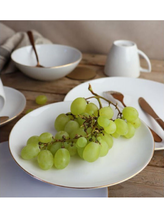 Emfasi Boss Bowl Gold Porcelain Dinnerware Set 44pcs