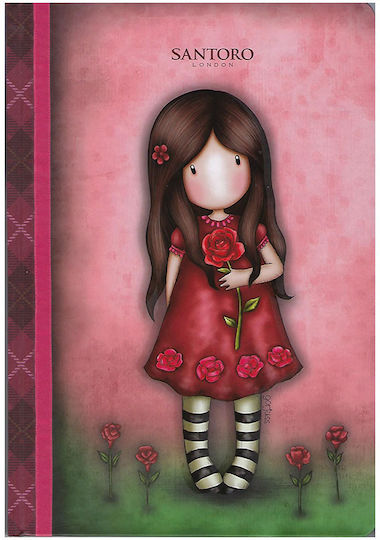 Hardcover Notebook Santoro Gorjuss Single Rose Red 17x25 96 Sheets