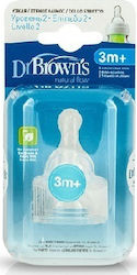 Dr. Brown's Silicone Baby Bottle Teats Normal Flow for 3+ months 2pcs