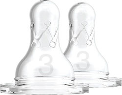 Dr. Brown's Silicone Baby Bottle Teats for 6m+ 2 Pieces