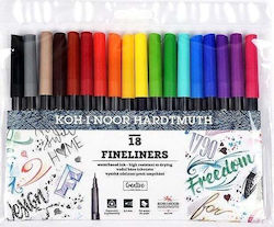 Set 18 Finisoare colorate Koh-i-noor 0.3 mm
