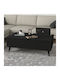 Rectangular Central Coffee Table Roy Wooden with Lifting Mechanism Black W121xL69xH40cm